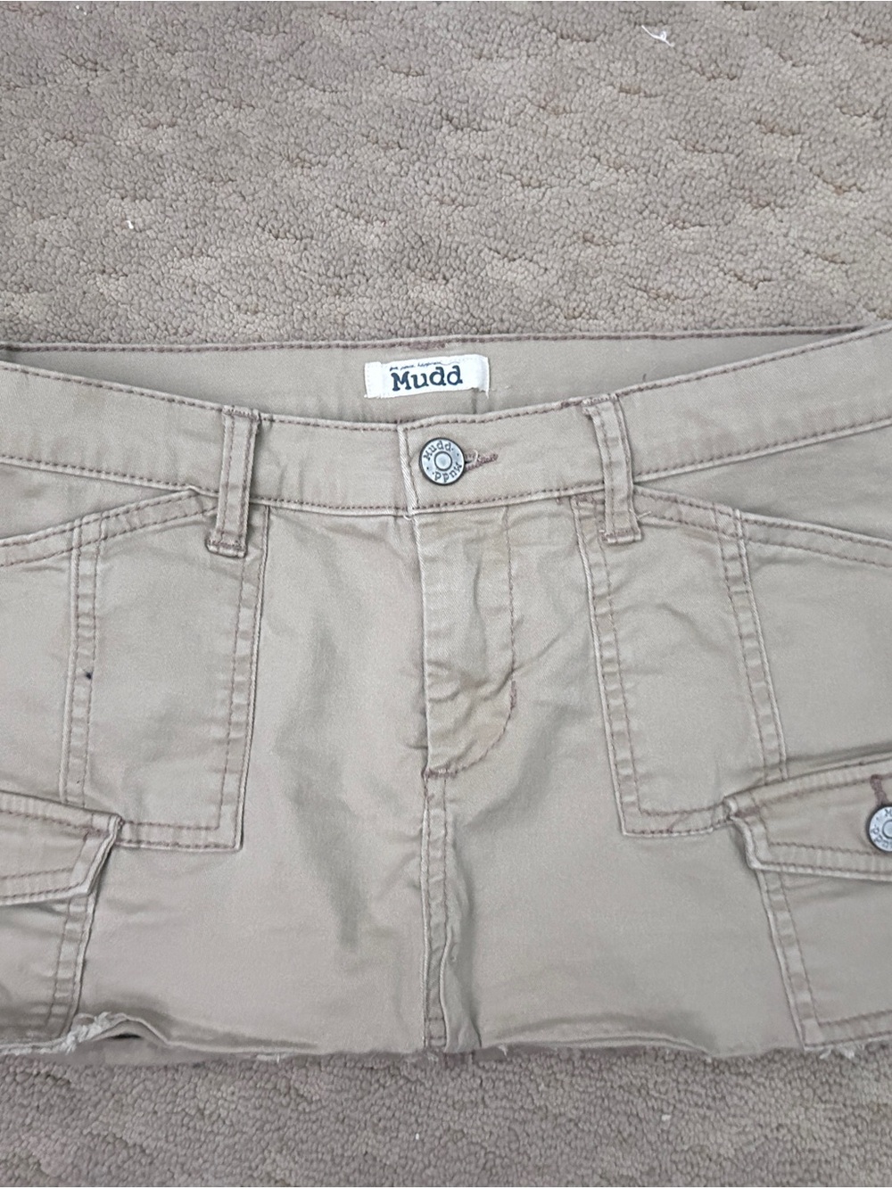 Mudd Girls' Khaki Cargo Mini Skirt